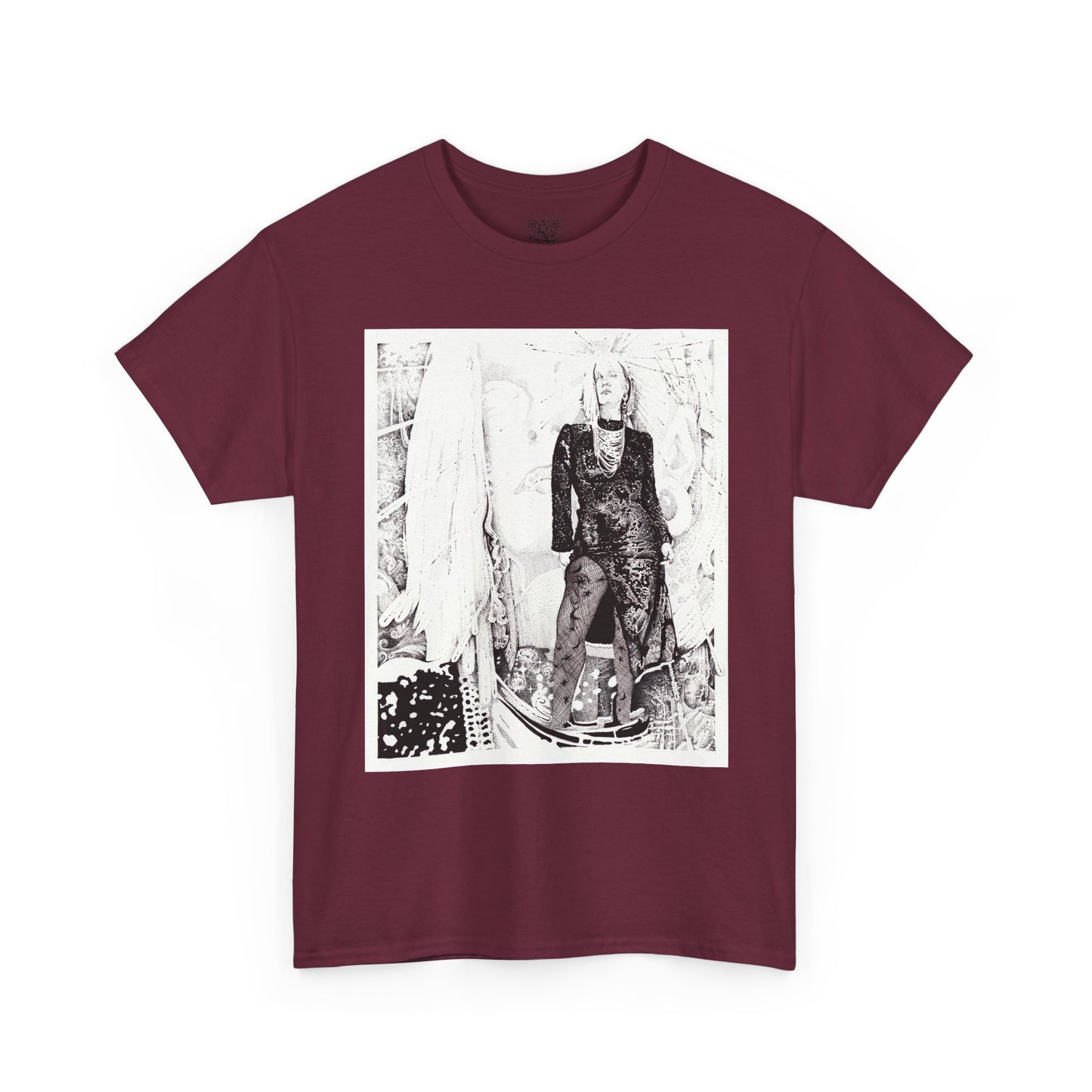 Noire Vintage-Inspired Unisex Heavy Cotton Tee, Soft Graphic Tee, Casual Wear, Artistic Statement Shirt, Gifts for Art Lovers