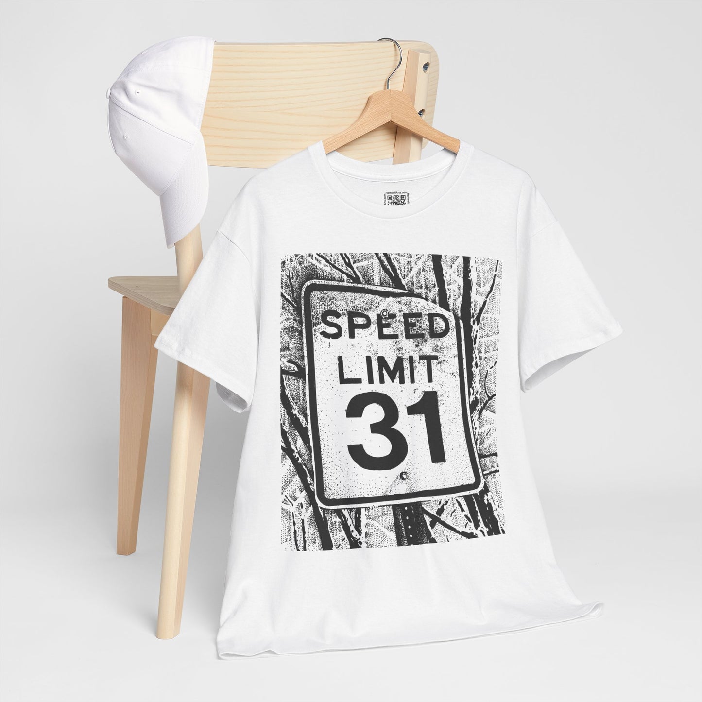 Retro Speed Limit Sign Unisex Heavy Cotton Tee