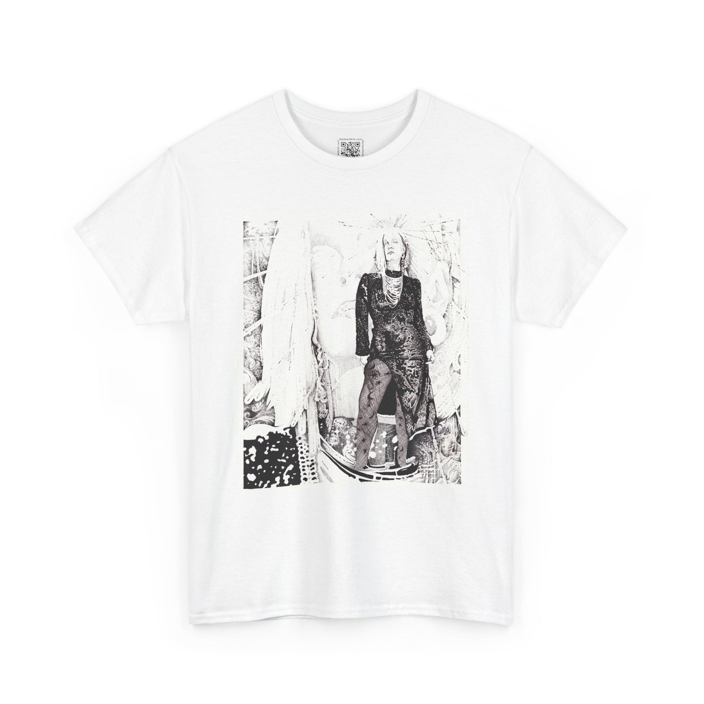 Noire Vintage-Inspired Unisex Heavy Cotton Tee, Soft Graphic Tee, Casual Wear, Artistic Statement Shirt, Gifts for Art Lovers