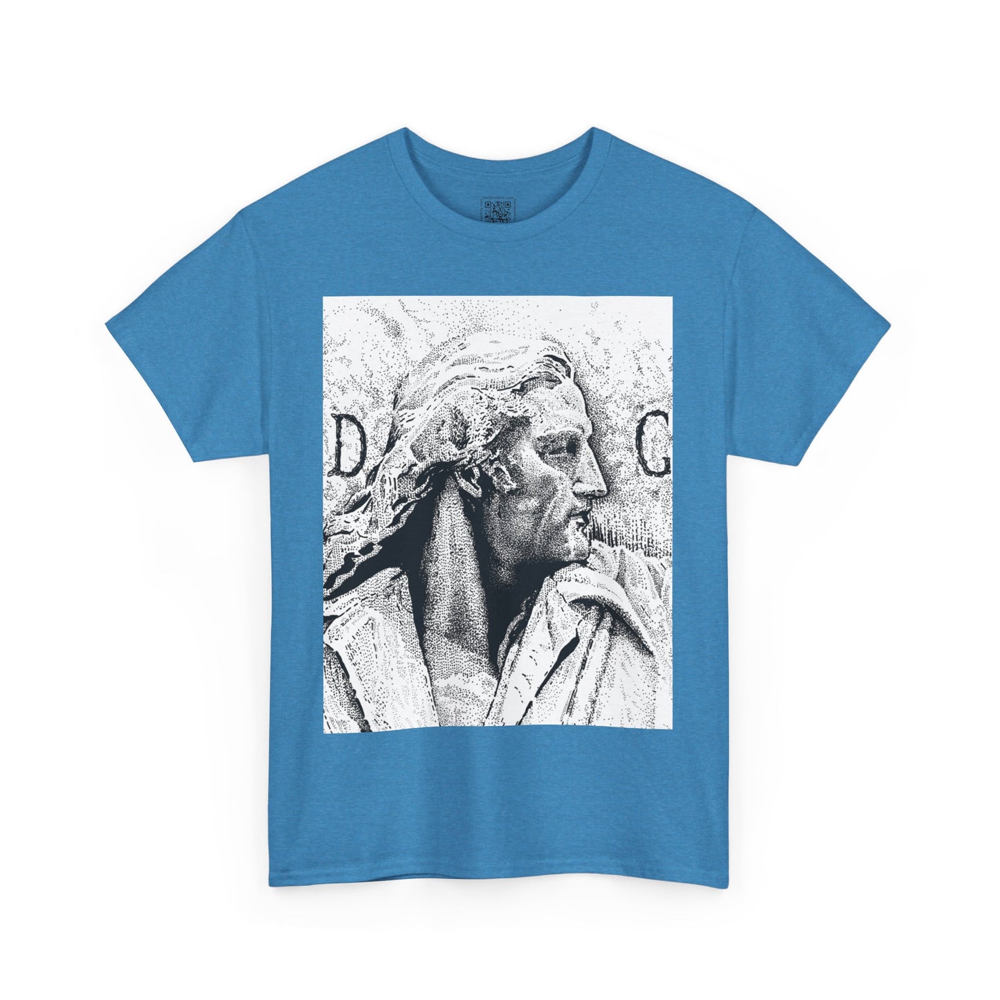 Artistic Unisex Heavy Cotton Tee - Vintage Marble Sculpture Design