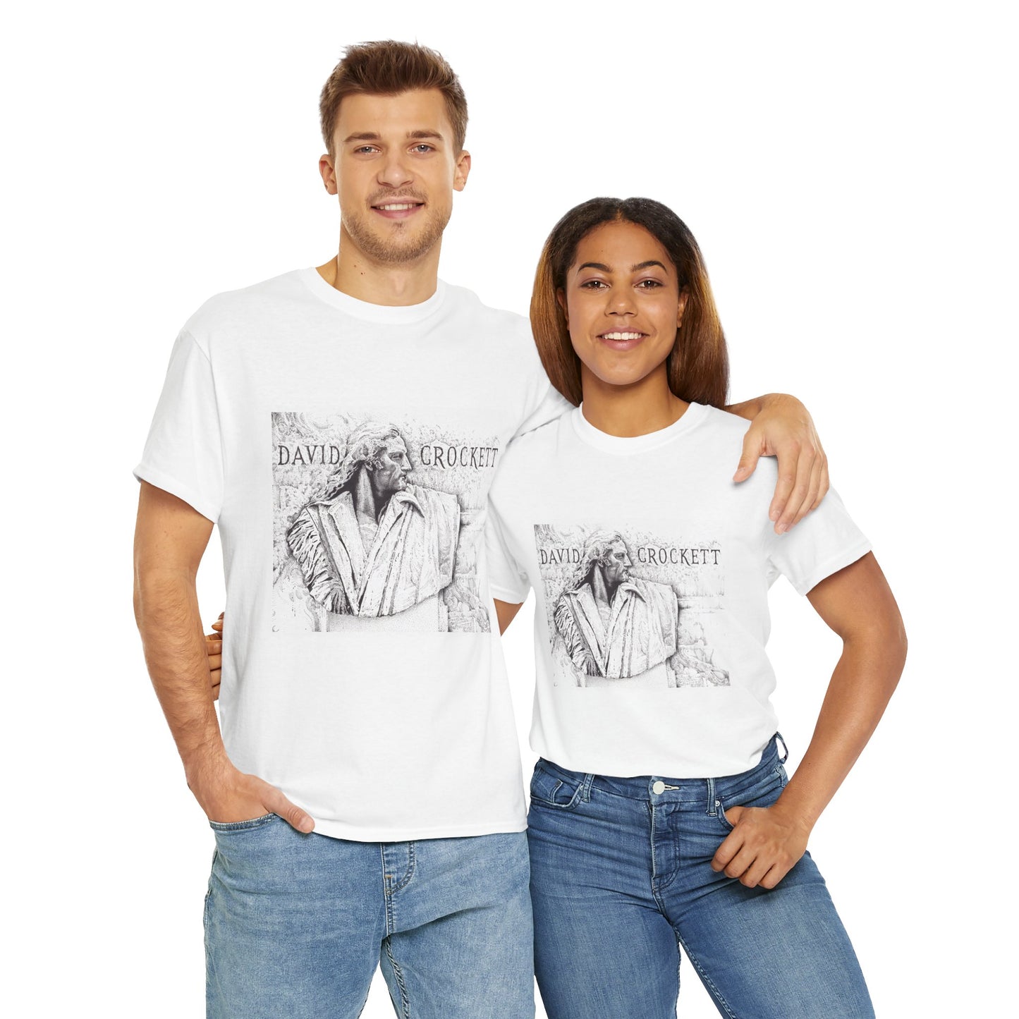 David Crockett Vintage Unisex Heavy Cotton Tee - Casual Heritage Wear