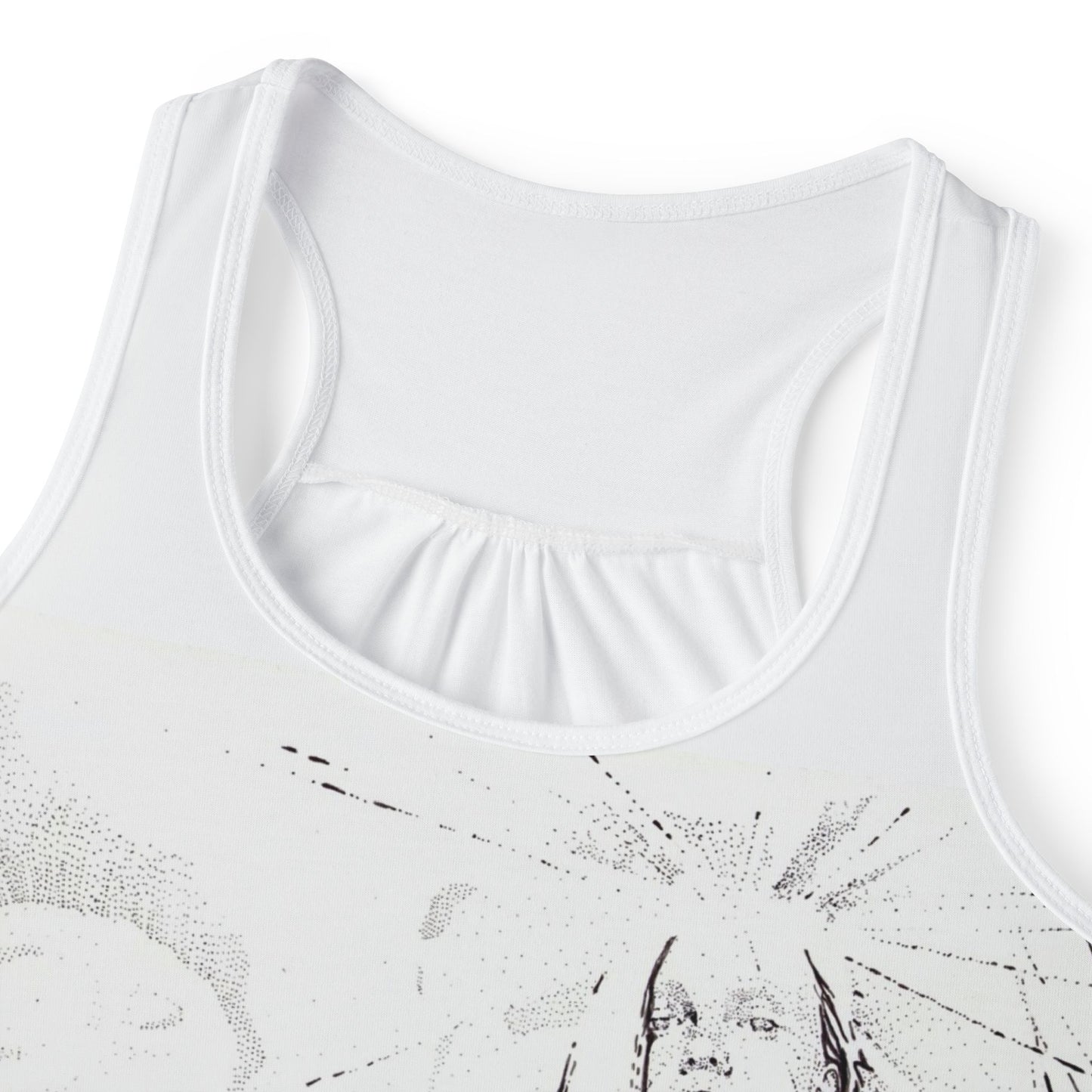 Noire Bohemian Women's Tank Top, front only Artistic Summer Sleeveless Tee, Trendy Casual Wear, Perfect for Festivals, Gifts for Her