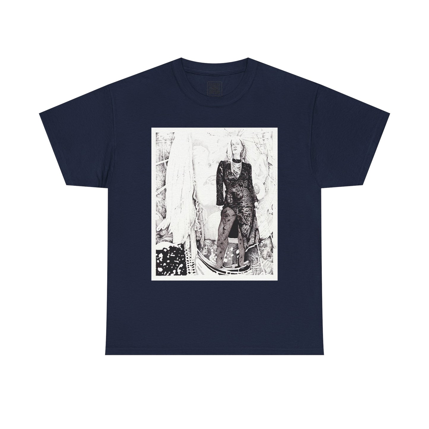 Noire Vintage-Inspired Unisex Heavy Cotton Tee, Soft Graphic Tee, Casual Wear, Artistic Statement Shirt, Gifts for Art Lovers