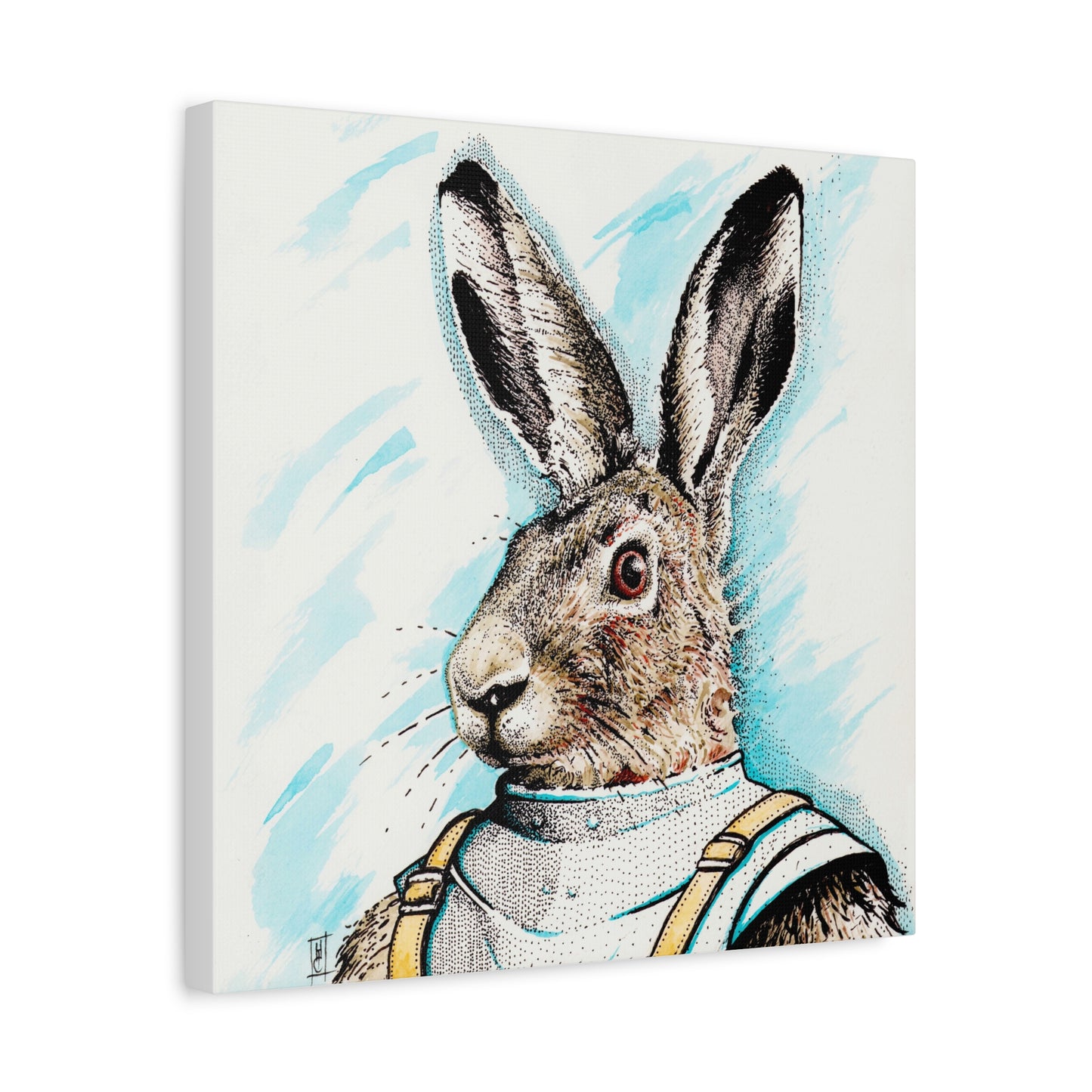 A Hare named Donkey Hote: Whimsical Rabbit Art Canvas Print - Unique Home Decor