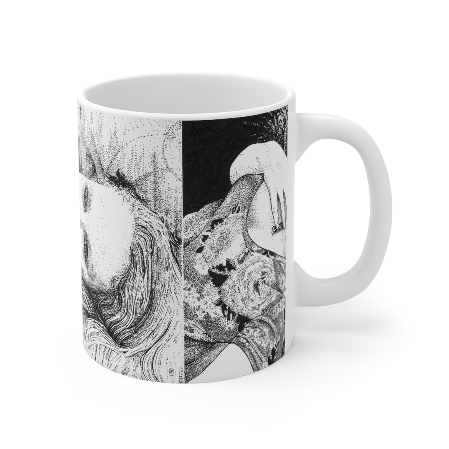 Noire Portrait Mug, Dreamy Coffee Cup, Unique Gift for Her, Bohemian Home Decor, Soulful Art Mug