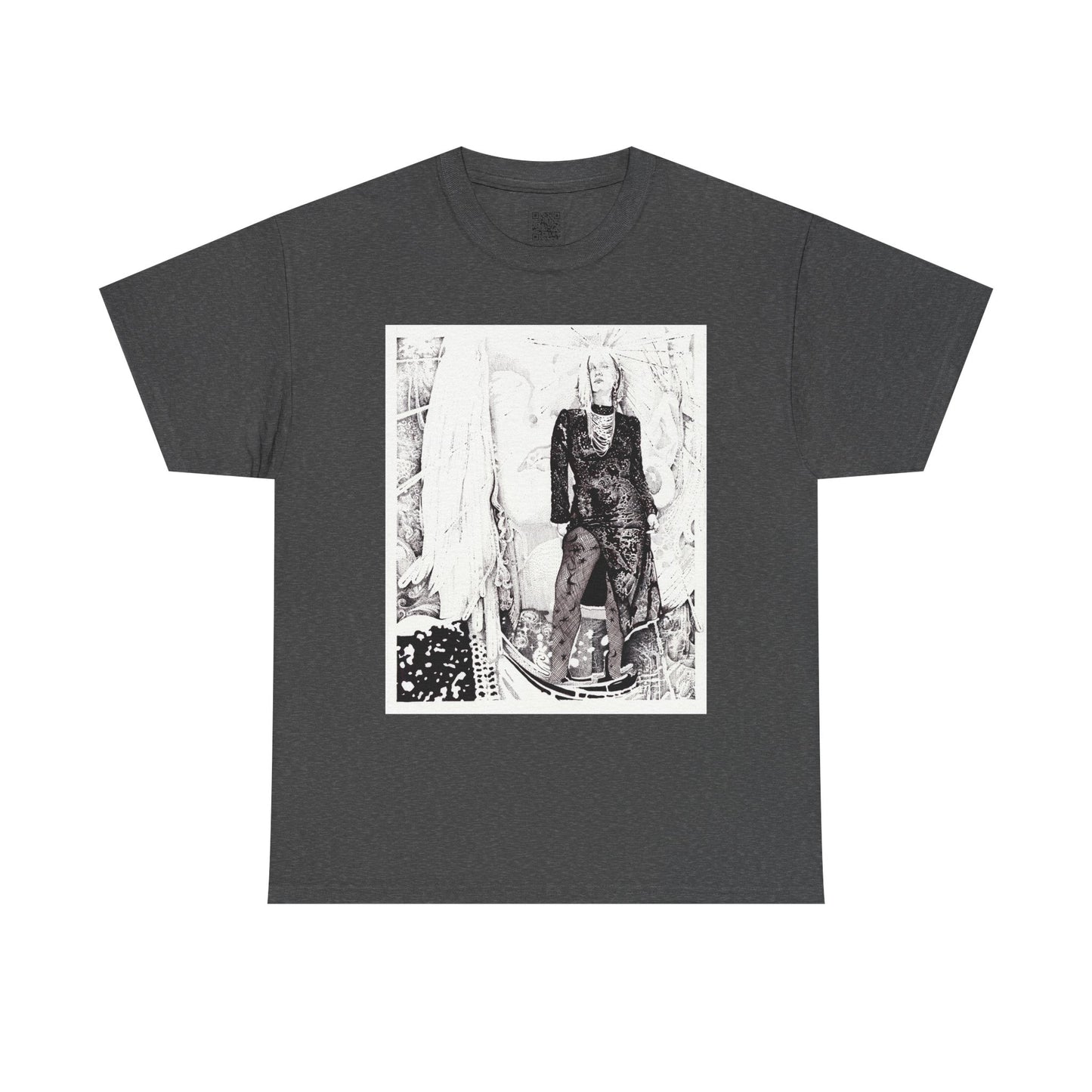 Noire Vintage-Inspired Unisex Heavy Cotton Tee, Soft Graphic Tee, Casual Wear, Artistic Statement Shirt, Gifts for Art Lovers
