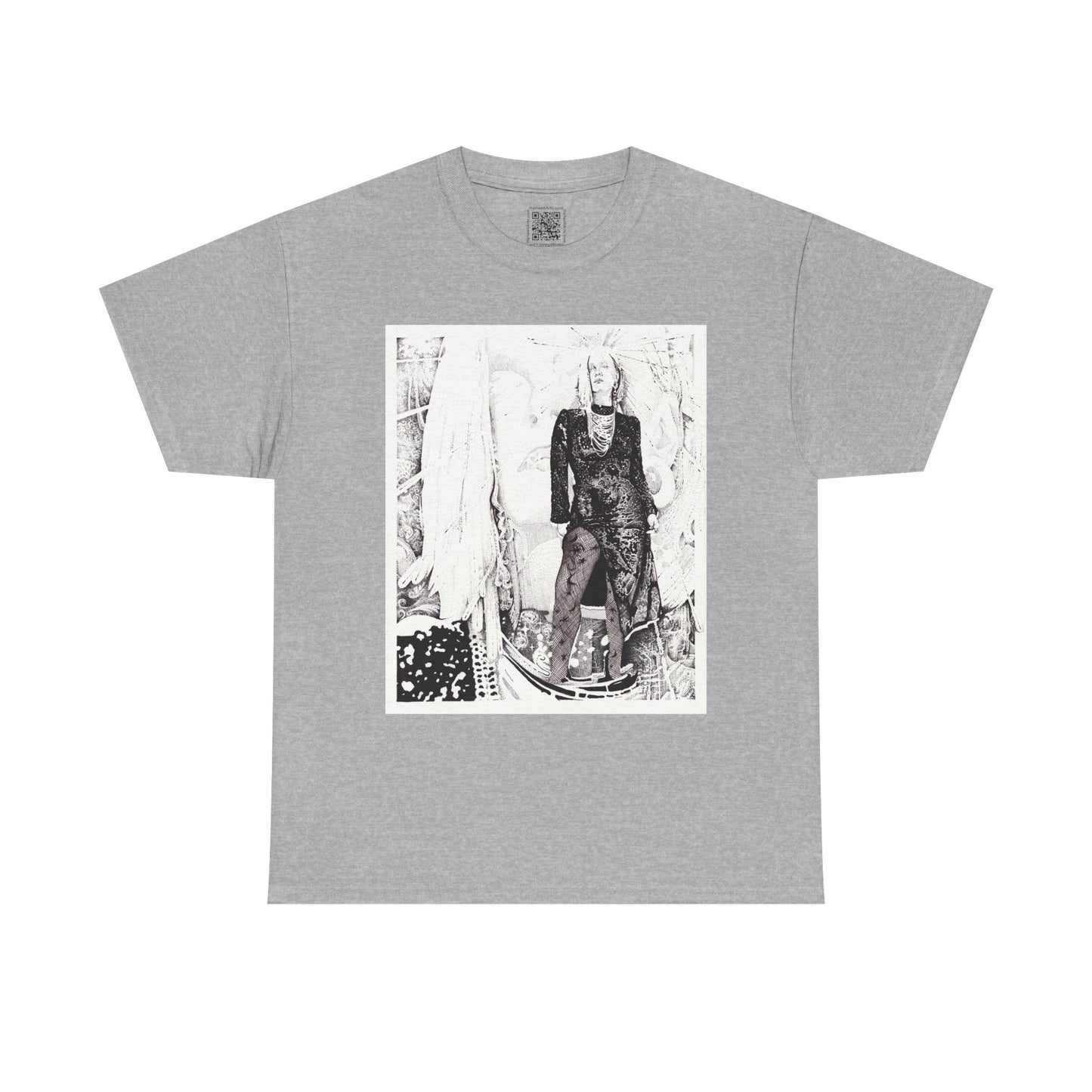 Noire Vintage-Inspired Unisex Heavy Cotton Tee, Soft Graphic Tee, Casual Wear, Artistic Statement Shirt, Gifts for Art Lovers