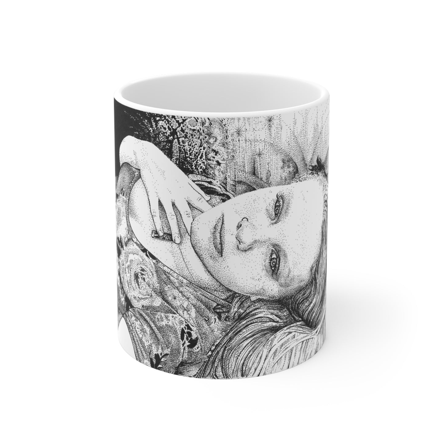 Noire Portrait Mug, Dreamy Coffee Cup, Unique Gift for Her, Bohemian Home Decor, Soulful Art Mug
