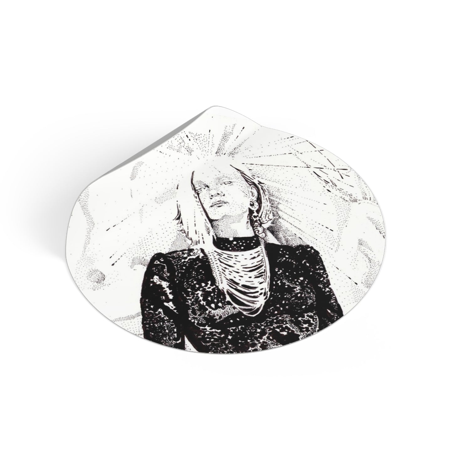 Noire Round Vinyl Stickers