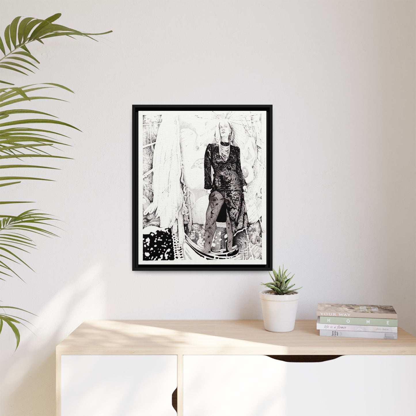 Noire Framed Art Print, Abstract Multi-Color Design, Modern Home Decor, Gallery Wall Art, Unique Gift Idea, Chic Aesthetic