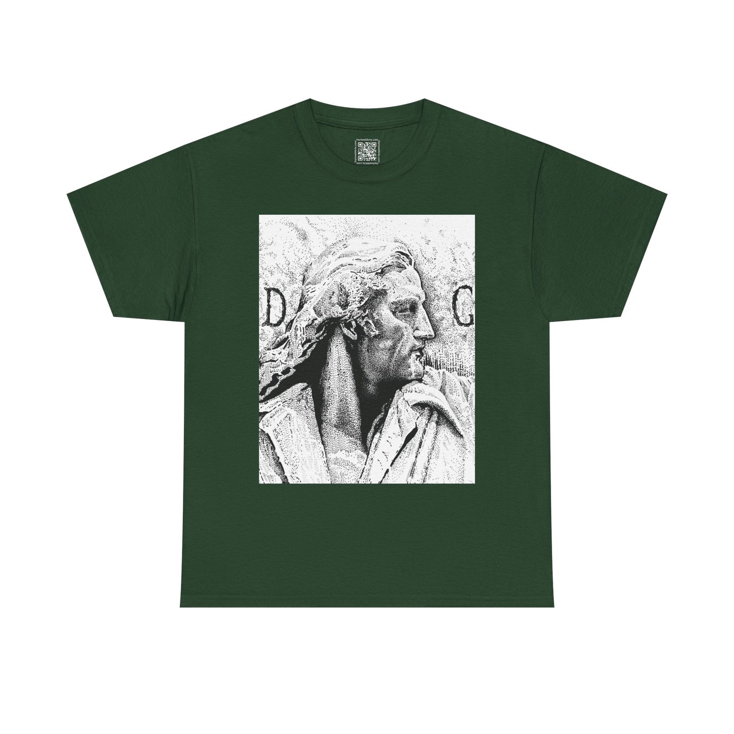 Artistic Unisex Heavy Cotton Tee - Vintage Marble Sculpture Design