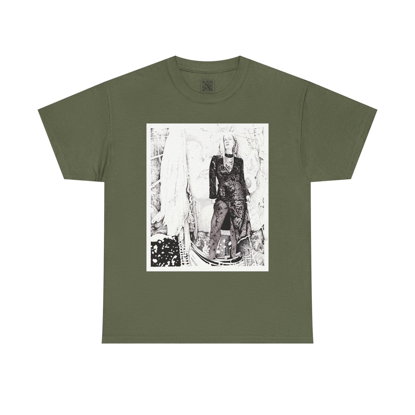 Noire Vintage-Inspired Unisex Heavy Cotton Tee, Soft Graphic Tee, Casual Wear, Artistic Statement Shirt, Gifts for Art Lovers