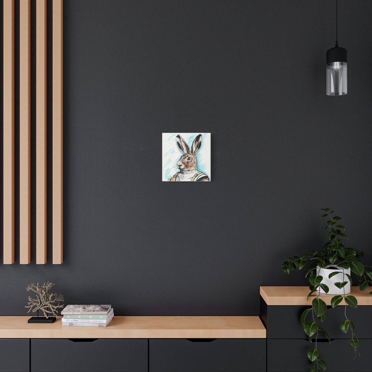 A Hare named Donkey Hote: Whimsical Rabbit Art Canvas Print - Unique Home Decor