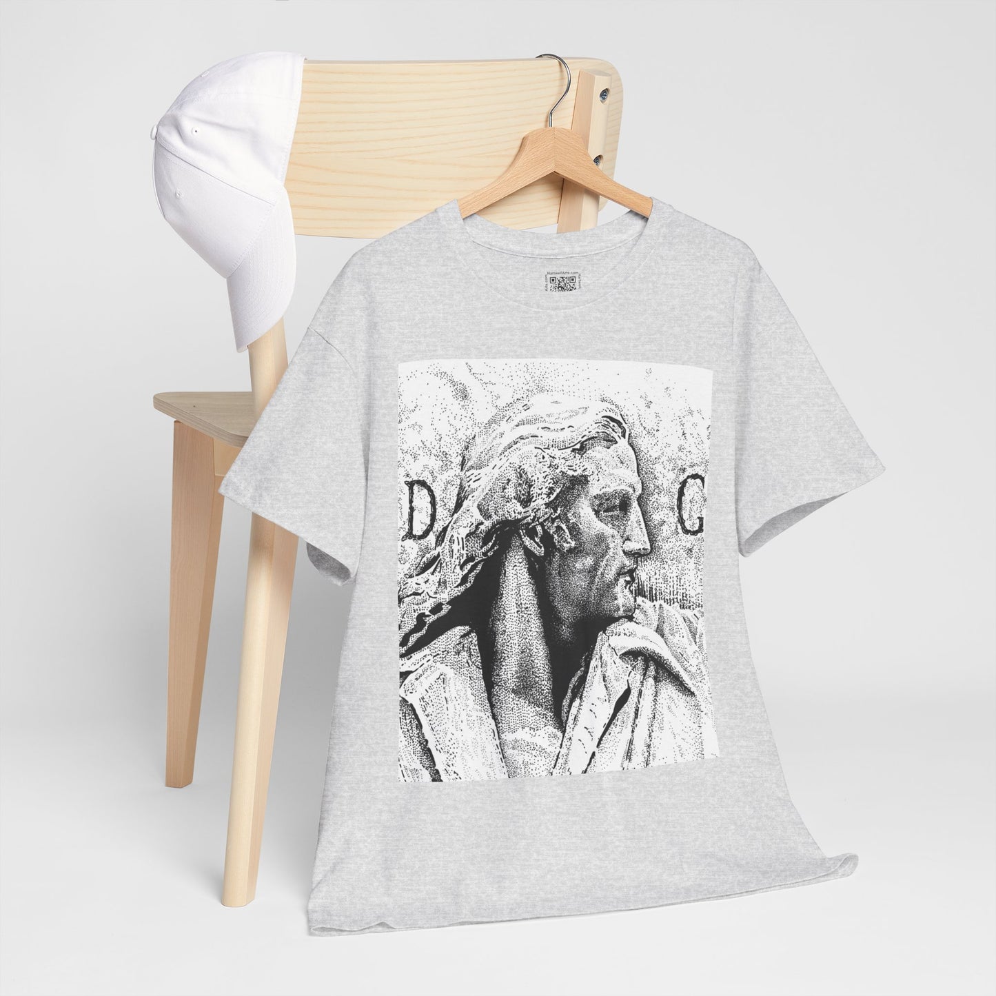 Artistic Unisex Heavy Cotton Tee - Vintage Marble Sculpture Design