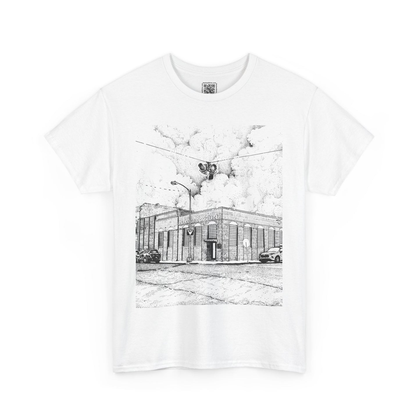 The View from Cotton's (High and Eaton) Unisex Heavy Cotton Tee - Urban Sketch Design