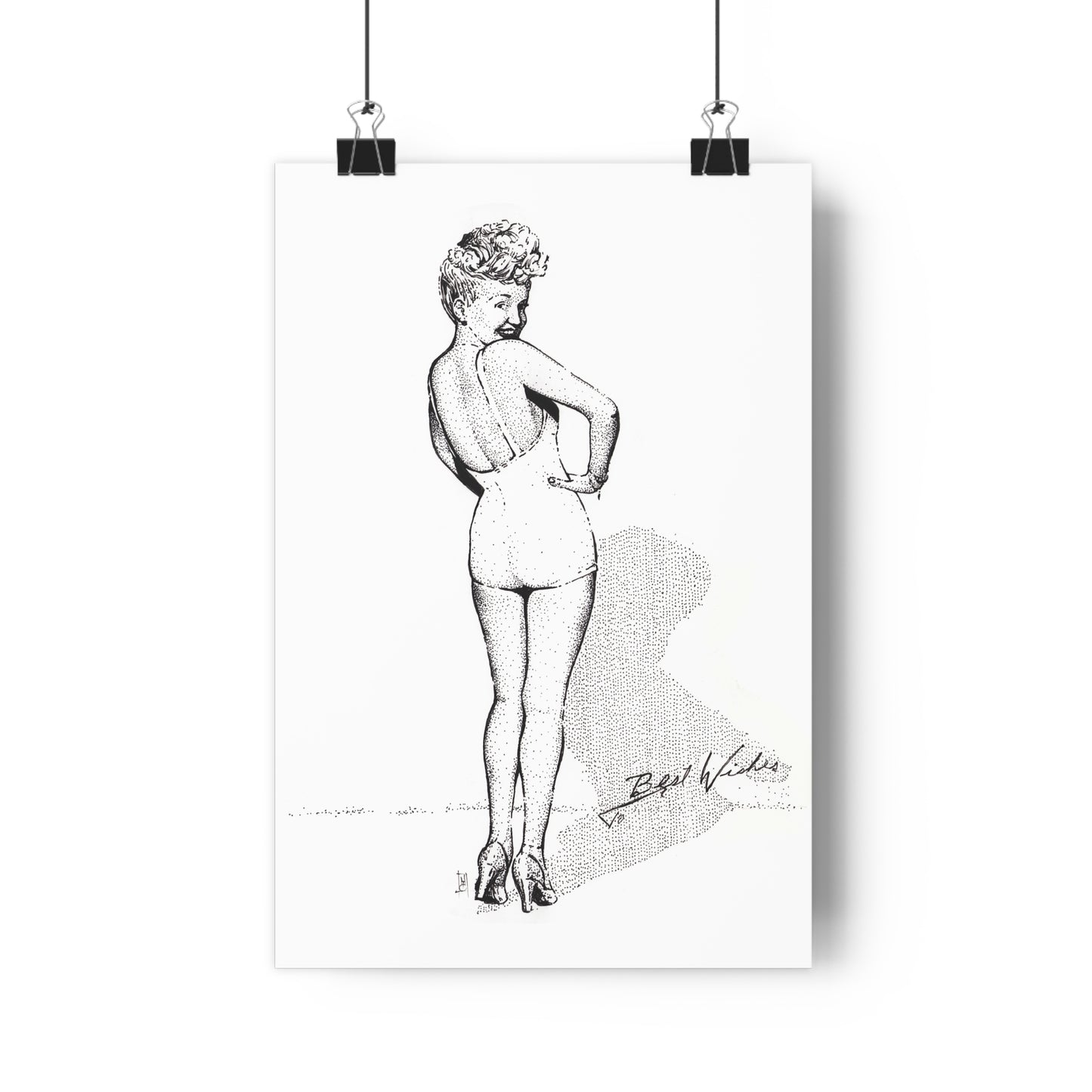 Betty Grable Vintage Boudoir Giclée Art Print, , Retro Wall Decor, Home Gallery, Gift for Her, Mid-Century Style, Unique Art Piece