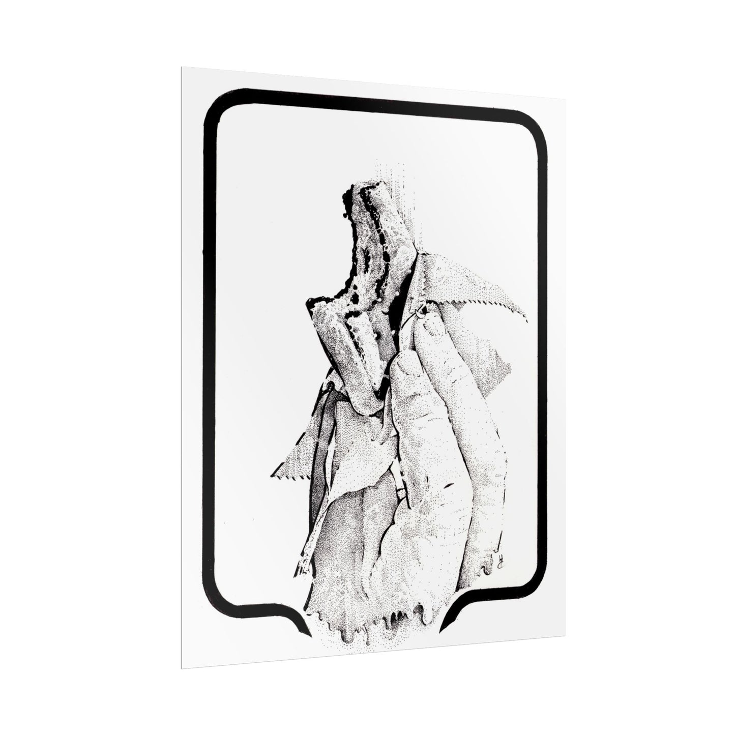 Artistic Rolled Poster - Hand Holding an Ice Cream Sandwich Illustration