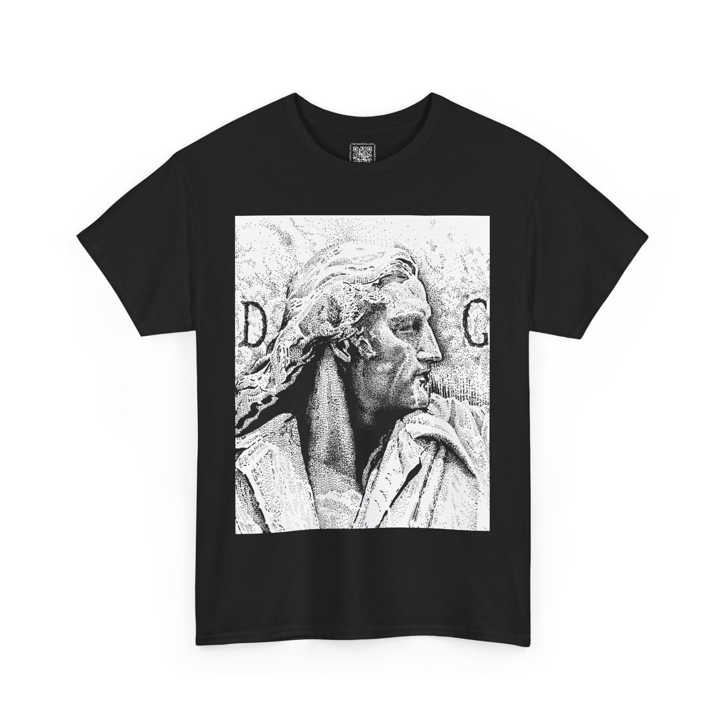 Artistic Unisex Heavy Cotton Tee - Vintage Marble Sculpture Design