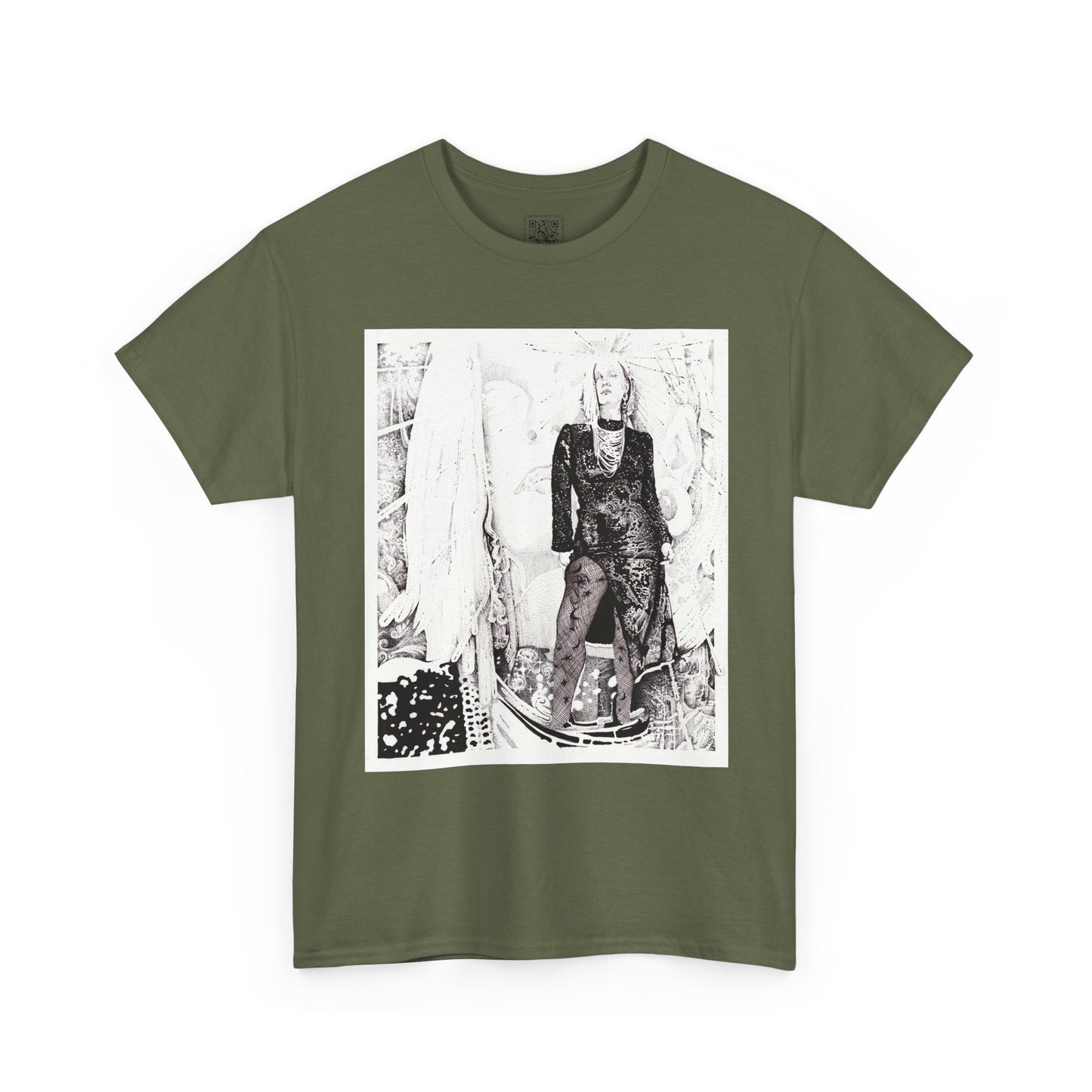 Noire Vintage-Inspired Unisex Heavy Cotton Tee, Soft Graphic Tee, Casual Wear, Artistic Statement Shirt, Gifts for Art Lovers