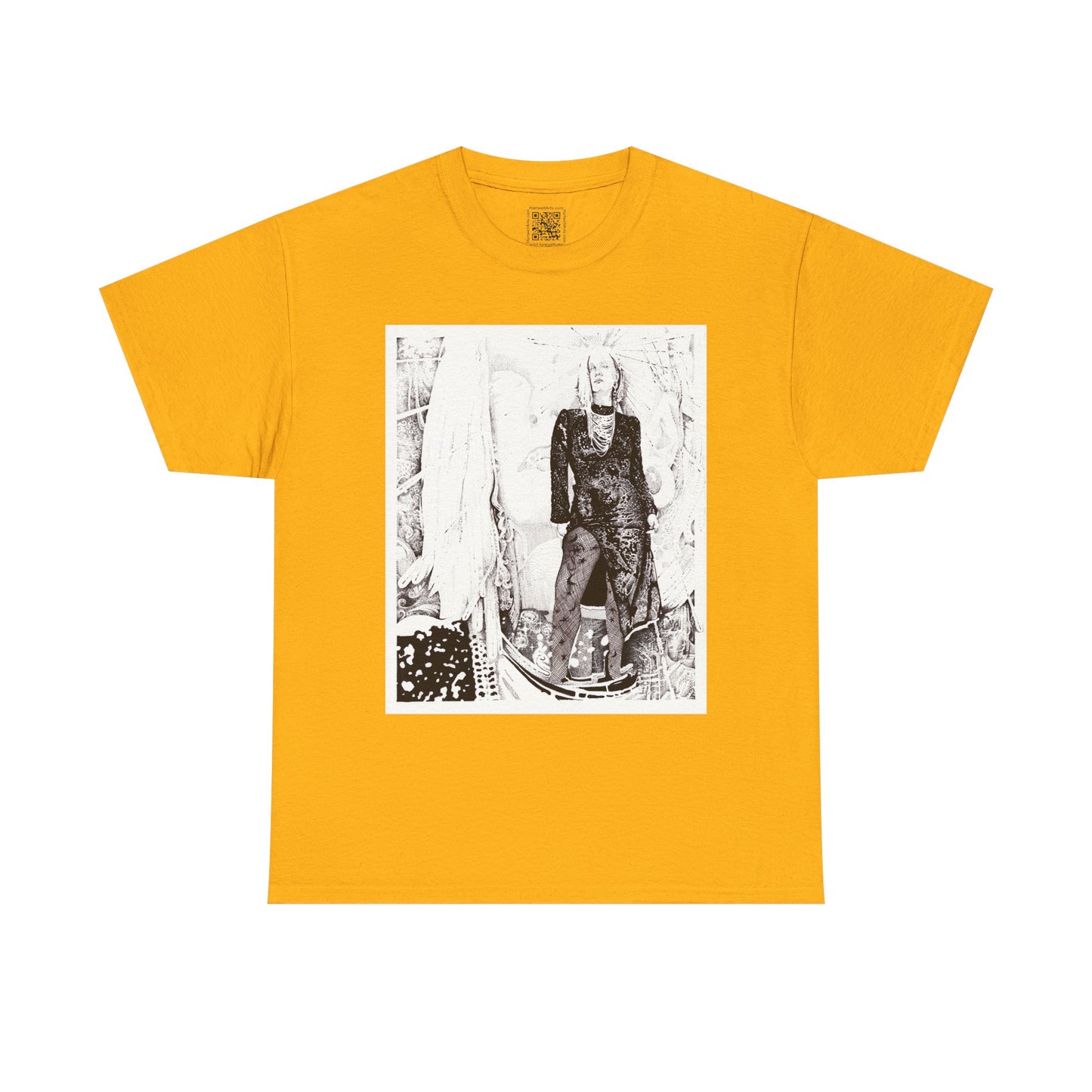 Noire Vintage-Inspired Unisex Heavy Cotton Tee, Soft Graphic Tee, Casual Wear, Artistic Statement Shirt, Gifts for Art Lovers