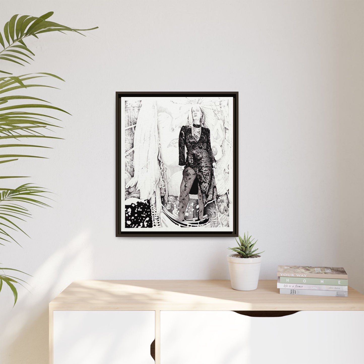 Noire Framed Art Print, Abstract Multi-Color Design, Modern Home Decor, Gallery Wall Art, Unique Gift Idea, Chic Aesthetic