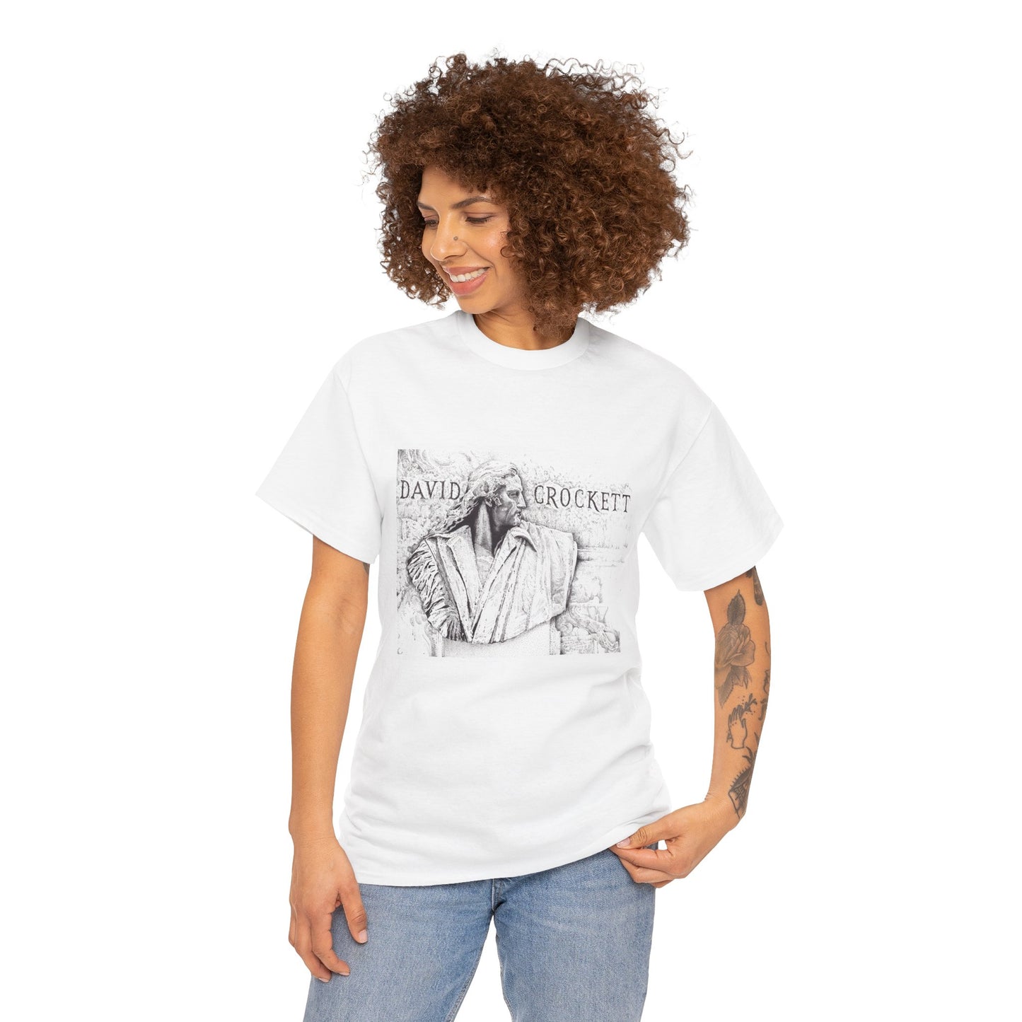 David Crockett Vintage Unisex Heavy Cotton Tee - Casual Heritage Wear