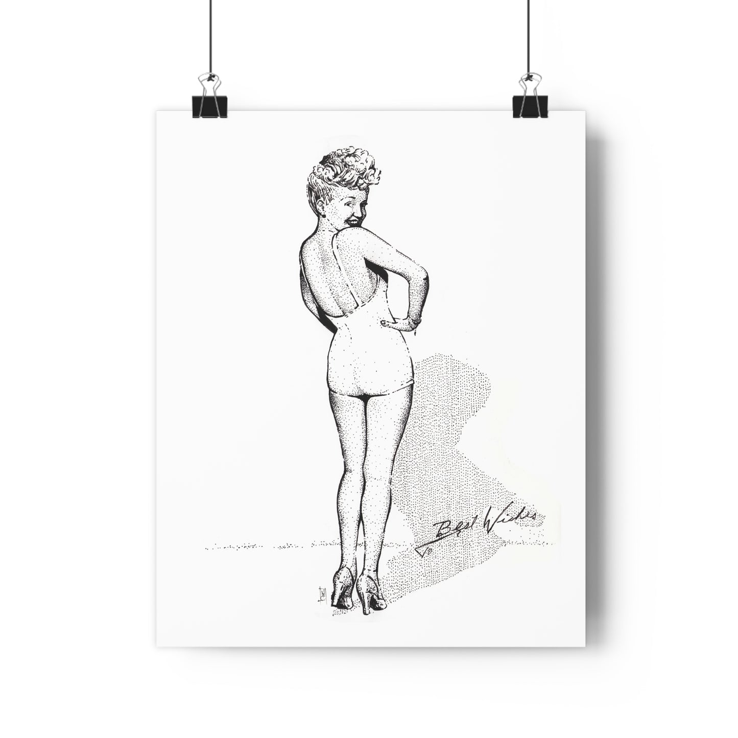 Betty Grable Vintage Boudoir Giclée Art Print, , Retro Wall Decor, Home Gallery, Gift for Her, Mid-Century Style, Unique Art Piece
