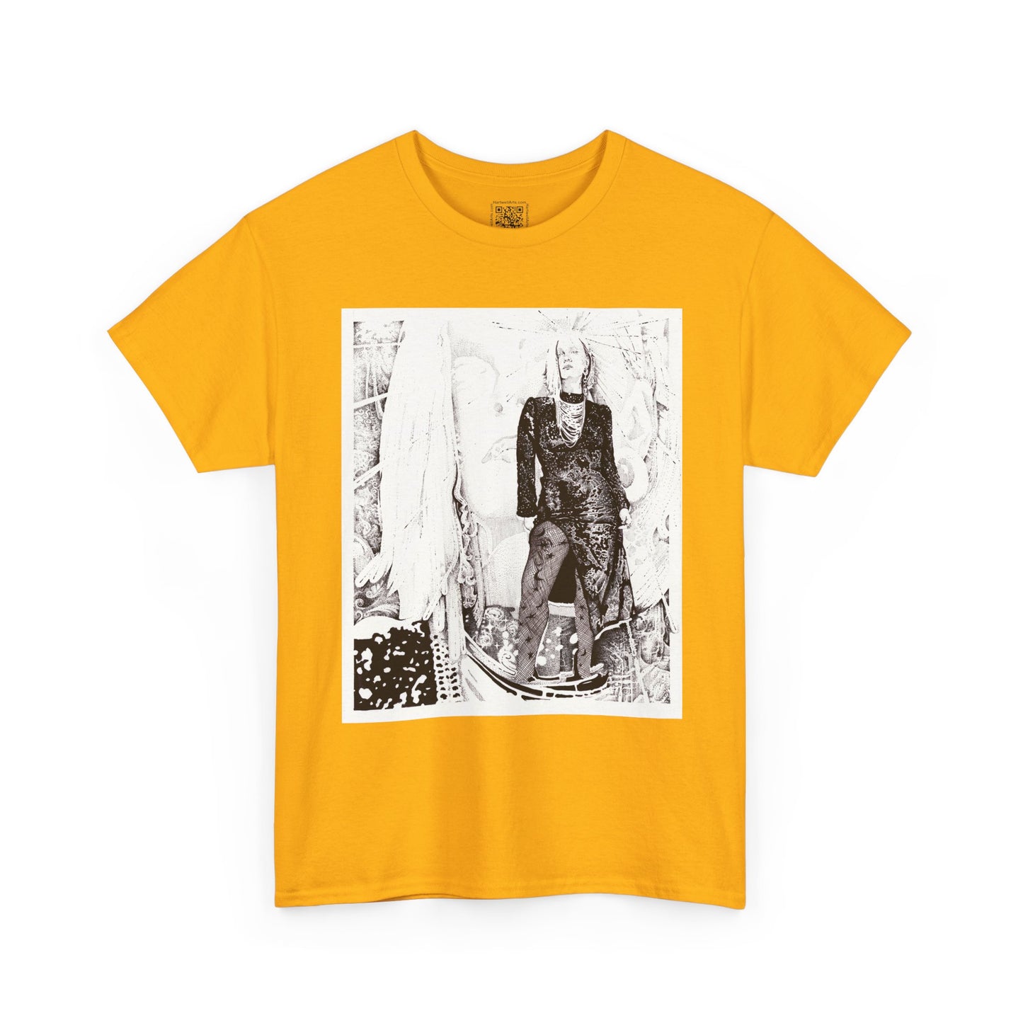 Noire Vintage-Inspired Unisex Heavy Cotton Tee, Soft Graphic Tee, Casual Wear, Artistic Statement Shirt, Gifts for Art Lovers