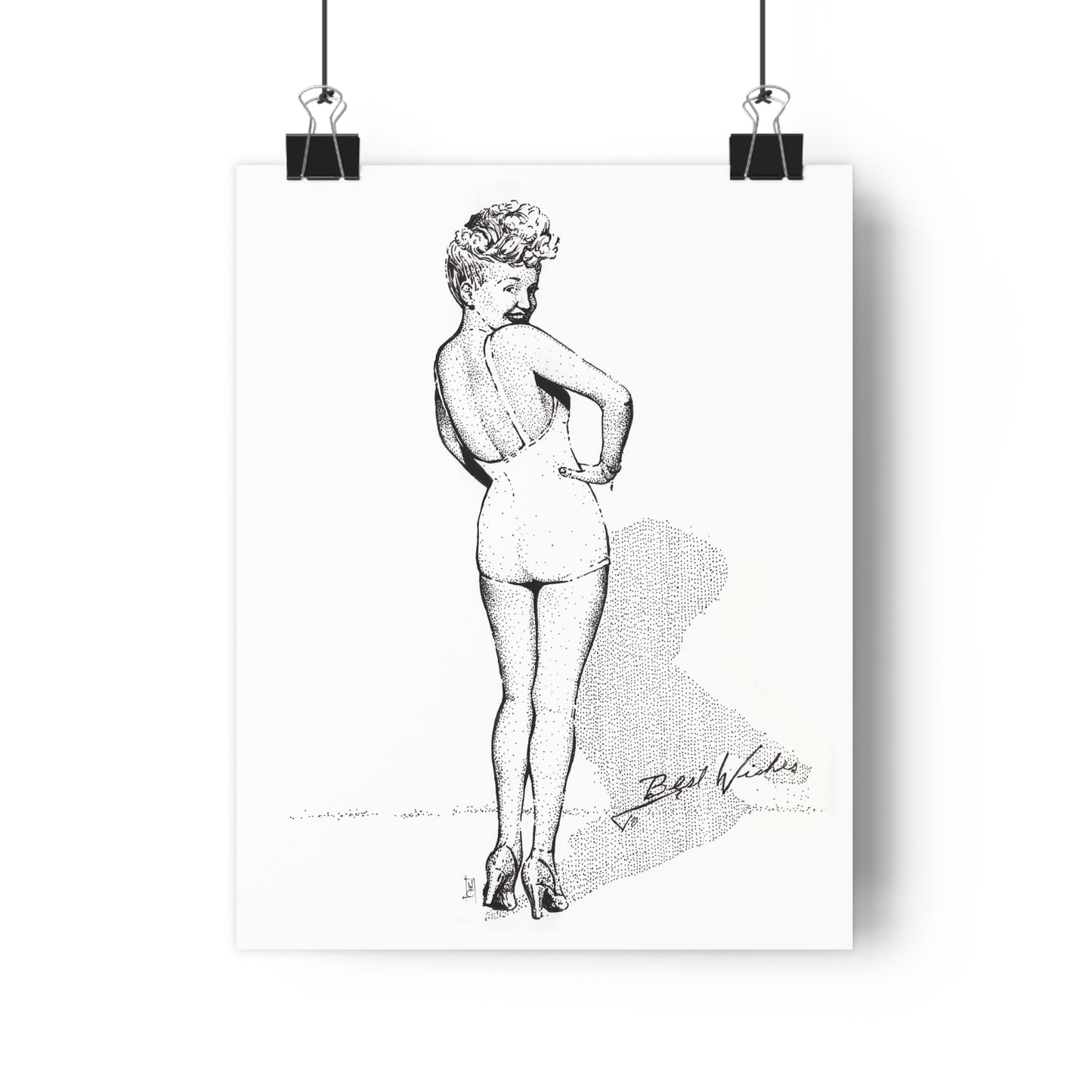 Betty Grable Vintage Boudoir Giclée Art Print, , Retro Wall Decor, Home Gallery, Gift for Her, Mid-Century Style, Unique Art Piece