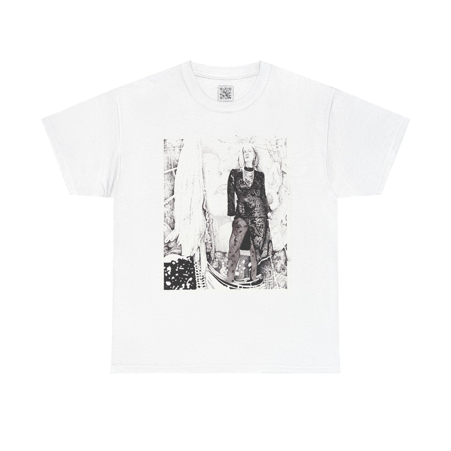 Noire Vintage-Inspired Unisex Heavy Cotton Tee, Soft Graphic Tee, Casual Wear, Artistic Statement Shirt, Gifts for Art Lovers