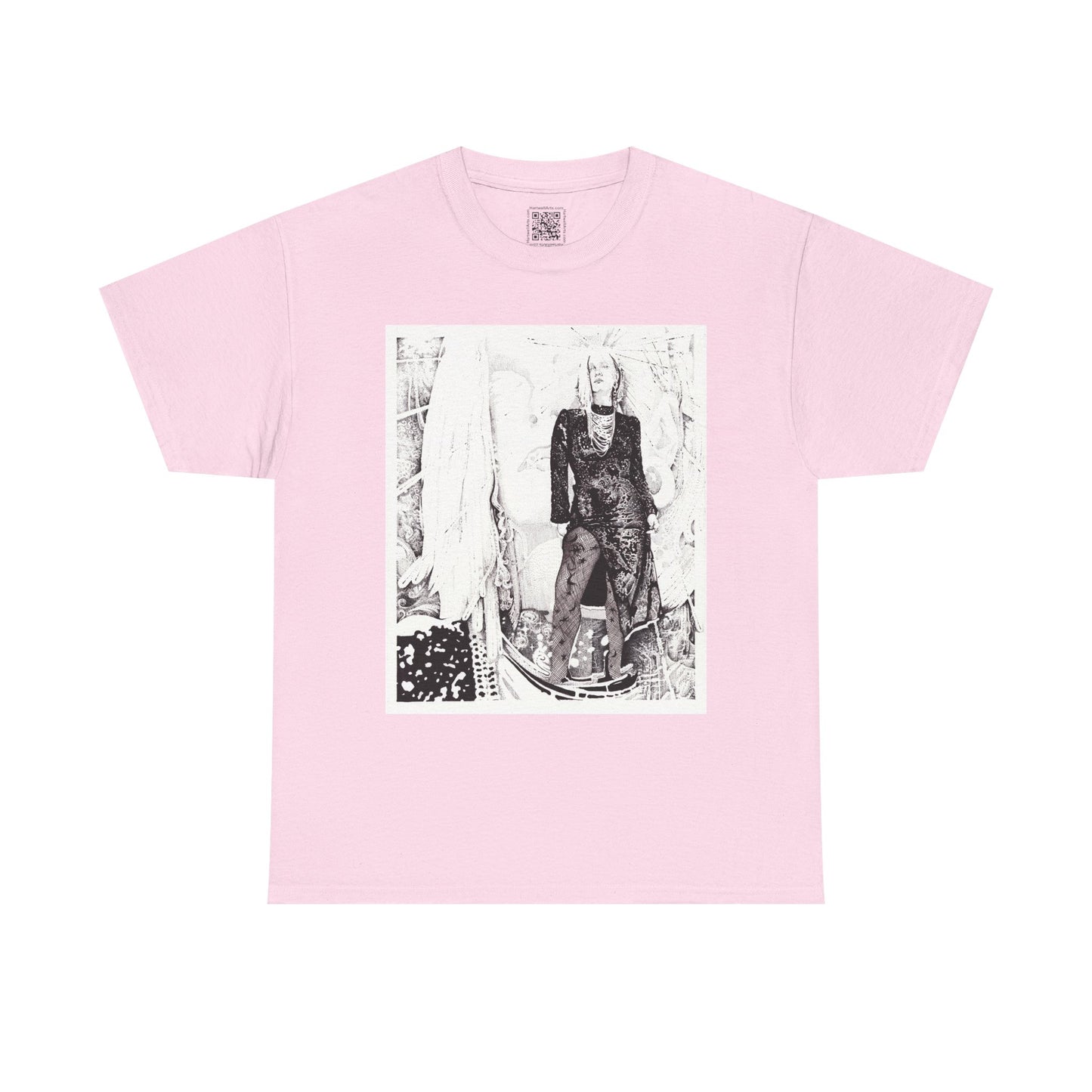 Noire Vintage-Inspired Unisex Heavy Cotton Tee, Soft Graphic Tee, Casual Wear, Artistic Statement Shirt, Gifts for Art Lovers