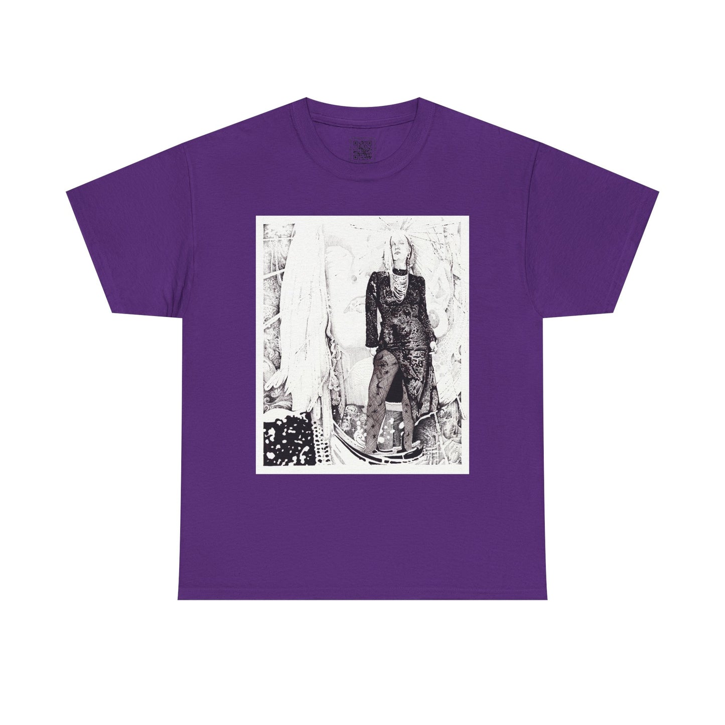 Noire Vintage-Inspired Unisex Heavy Cotton Tee, Soft Graphic Tee, Casual Wear, Artistic Statement Shirt, Gifts for Art Lovers