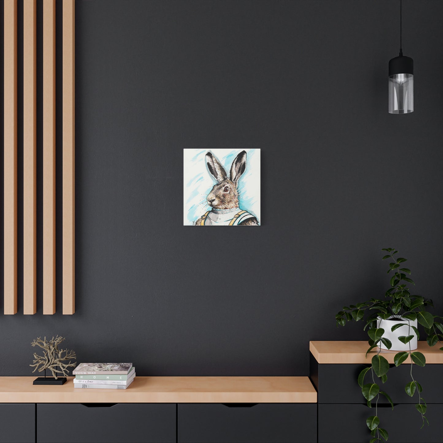 A Hare named Donkey Hote: Whimsical Rabbit Art Canvas Print - Unique Home Decor