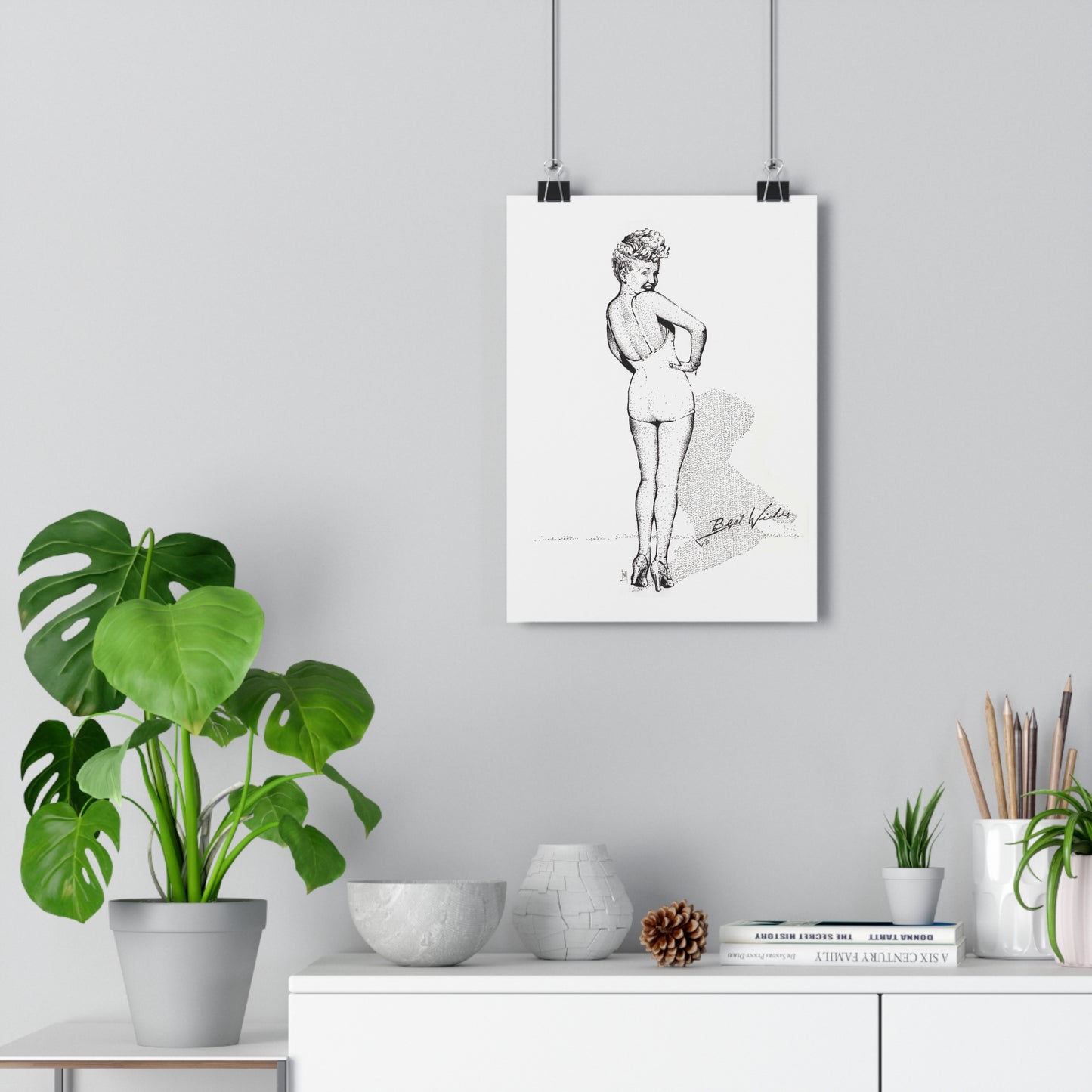 Betty Grable Vintage Boudoir Giclée Art Print, , Retro Wall Decor, Home Gallery, Gift for Her, Mid-Century Style, Unique Art Piece