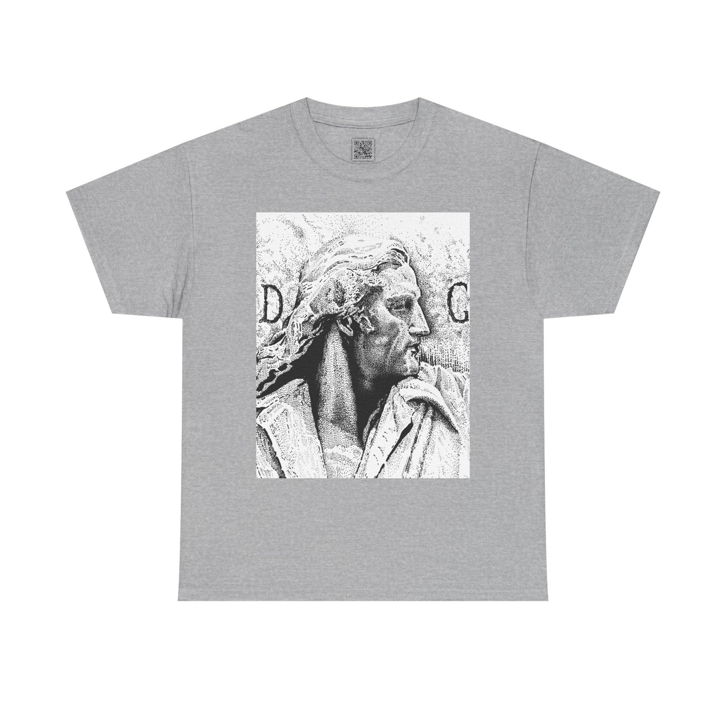 Artistic Unisex Heavy Cotton Tee - Vintage Marble Sculpture Design