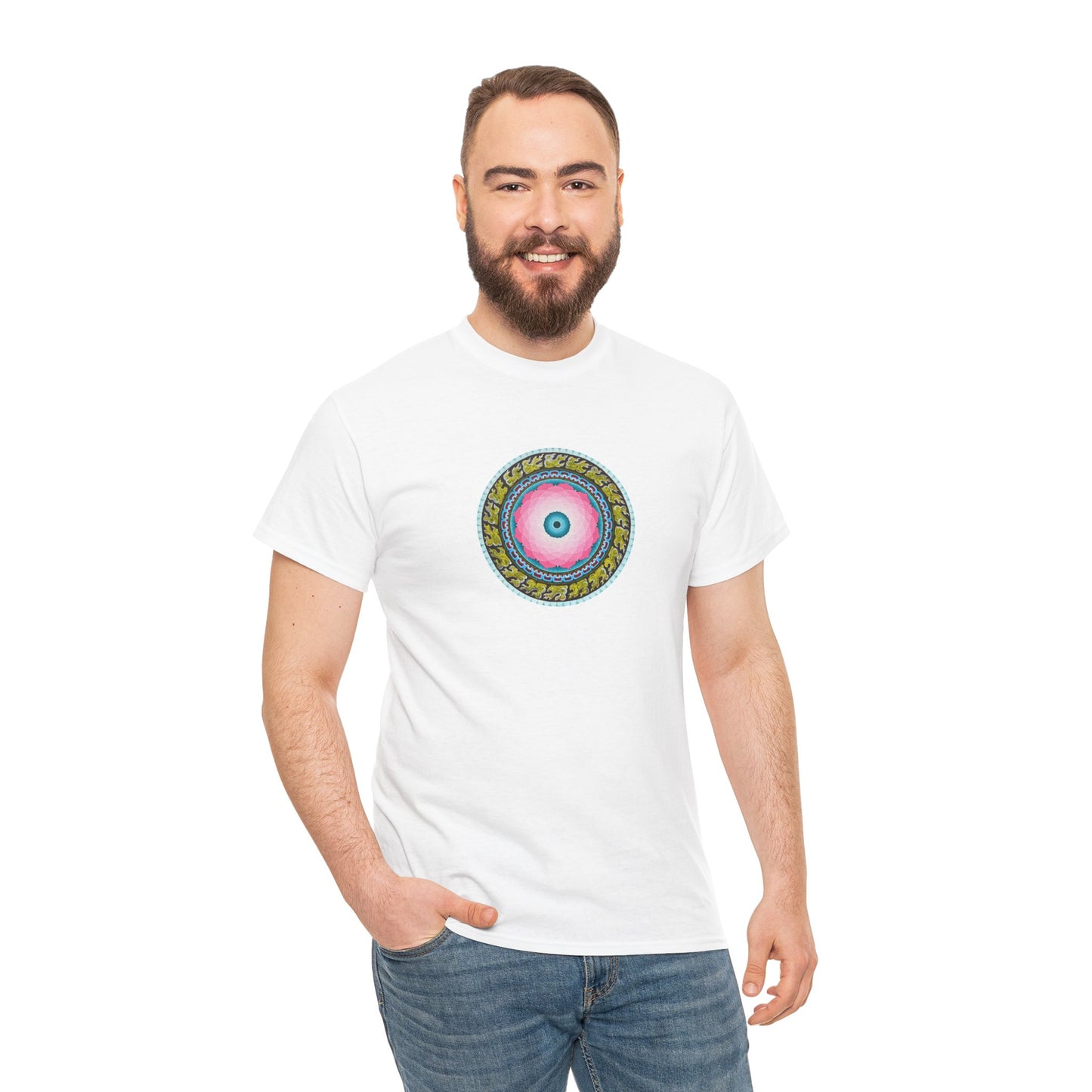 Colorful Eye Design Unisex Heavy Cotton Tee - Casual Wear for Everyday Style