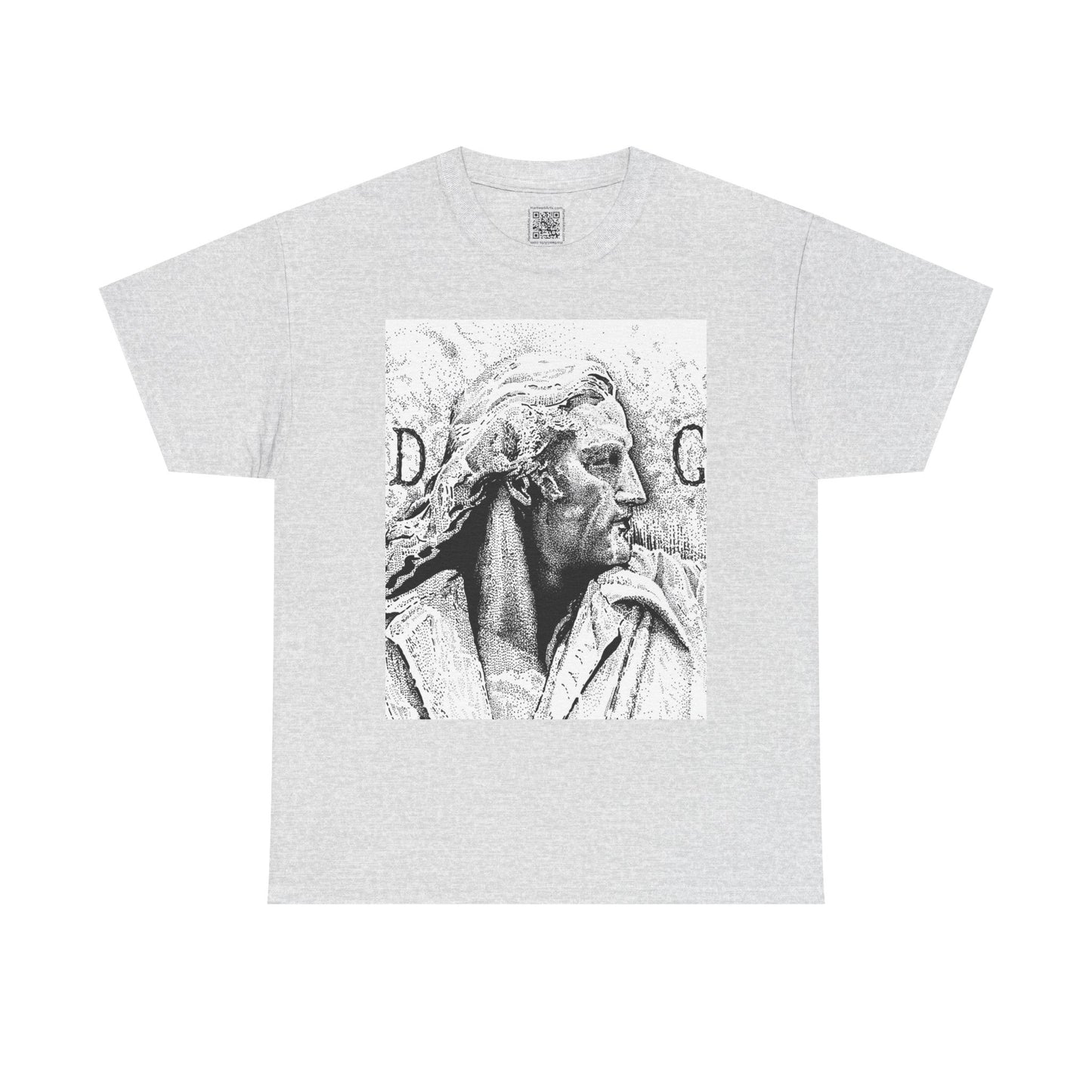 Artistic Unisex Heavy Cotton Tee - Vintage Marble Sculpture Design