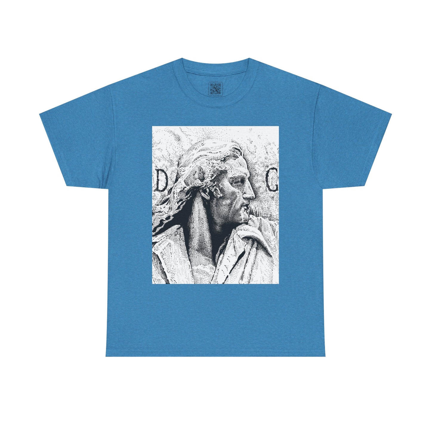 Artistic Unisex Heavy Cotton Tee - Vintage Marble Sculpture Design