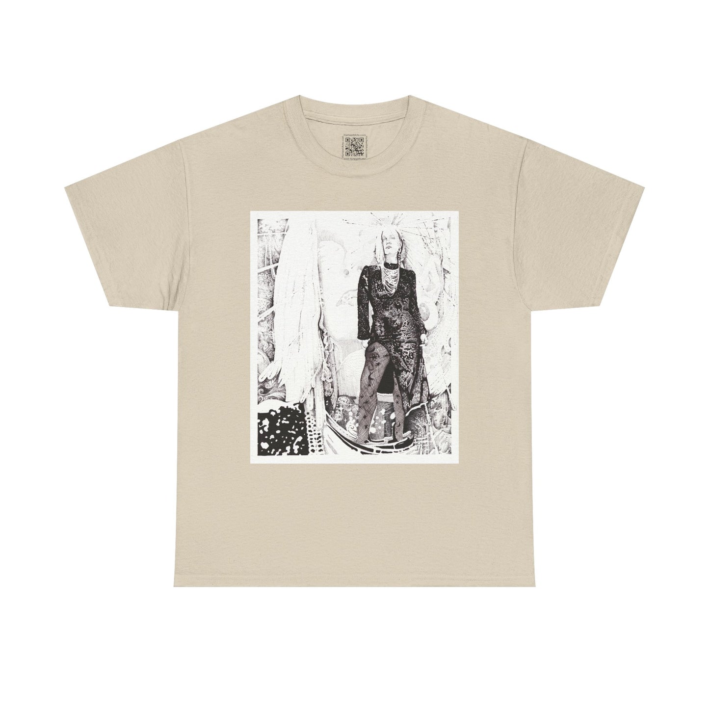 Noire Vintage-Inspired Unisex Heavy Cotton Tee, Soft Graphic Tee, Casual Wear, Artistic Statement Shirt, Gifts for Art Lovers
