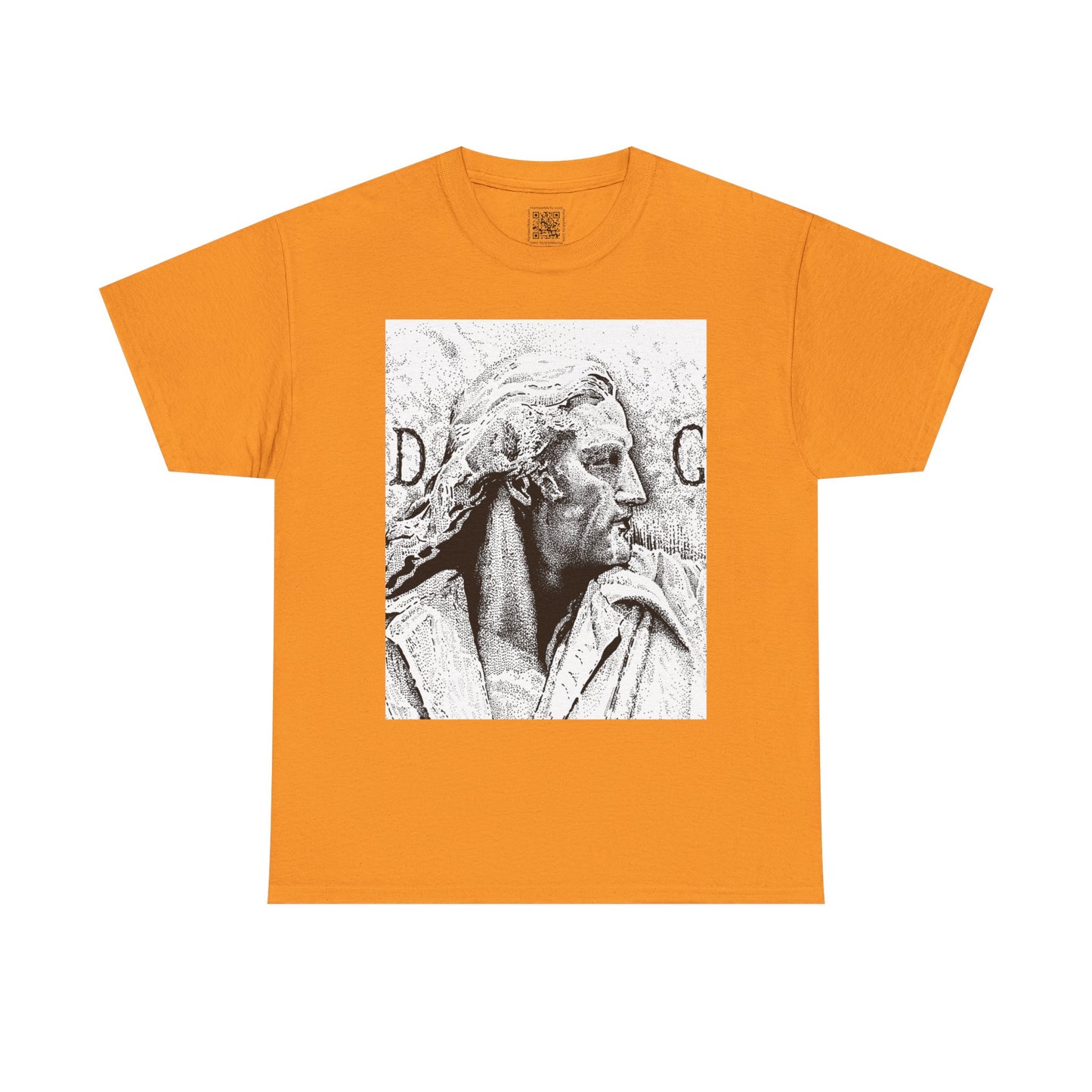 Artistic Unisex Heavy Cotton Tee - Vintage Marble Sculpture Design