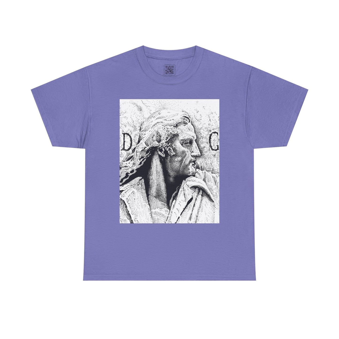 Artistic Unisex Heavy Cotton Tee - Vintage Marble Sculpture Design