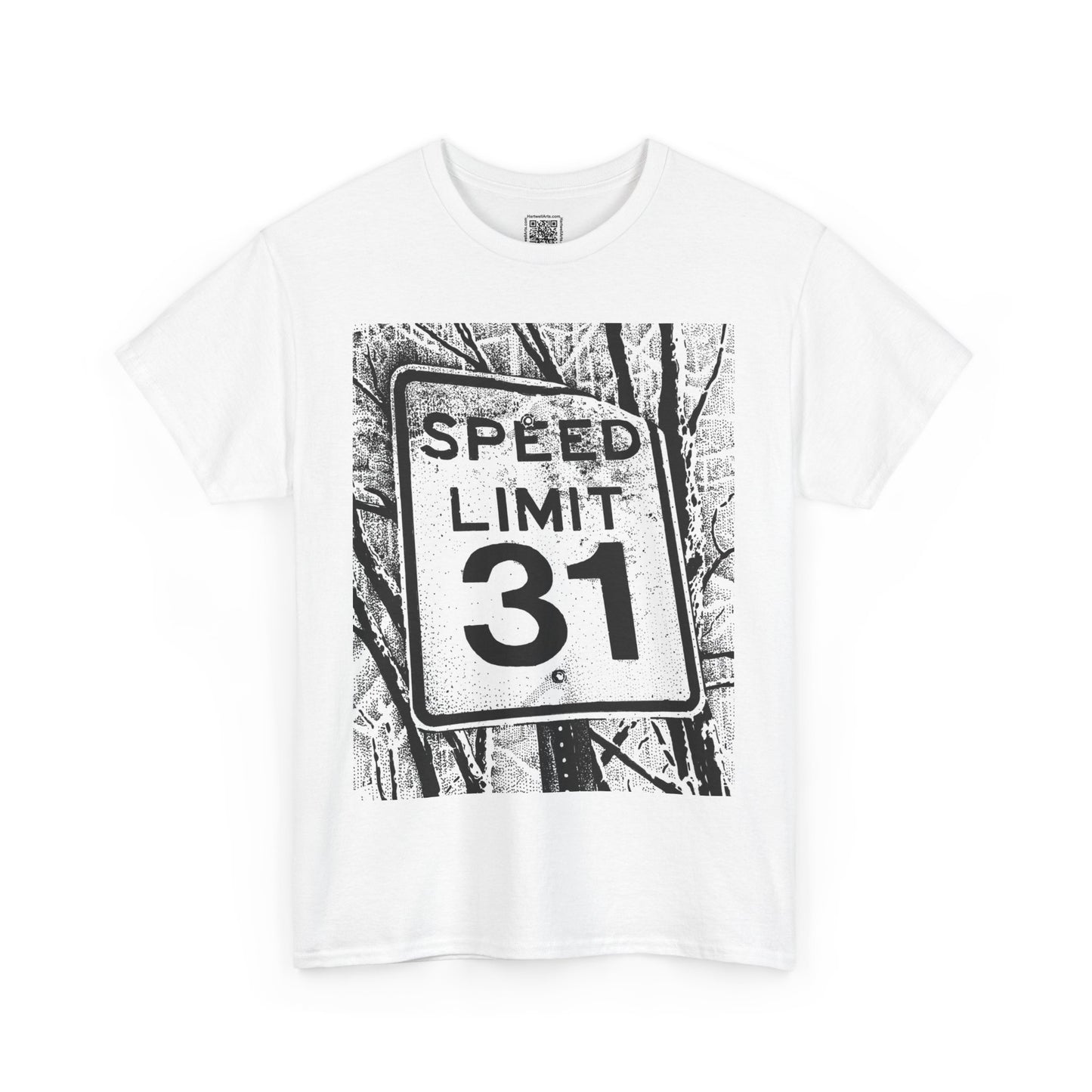 Retro Speed Limit Sign Unisex Heavy Cotton Tee